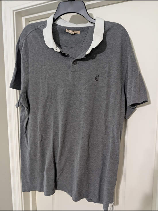 John Varvatos Other - John Varvatos Gray Polo with White Contrast Collar